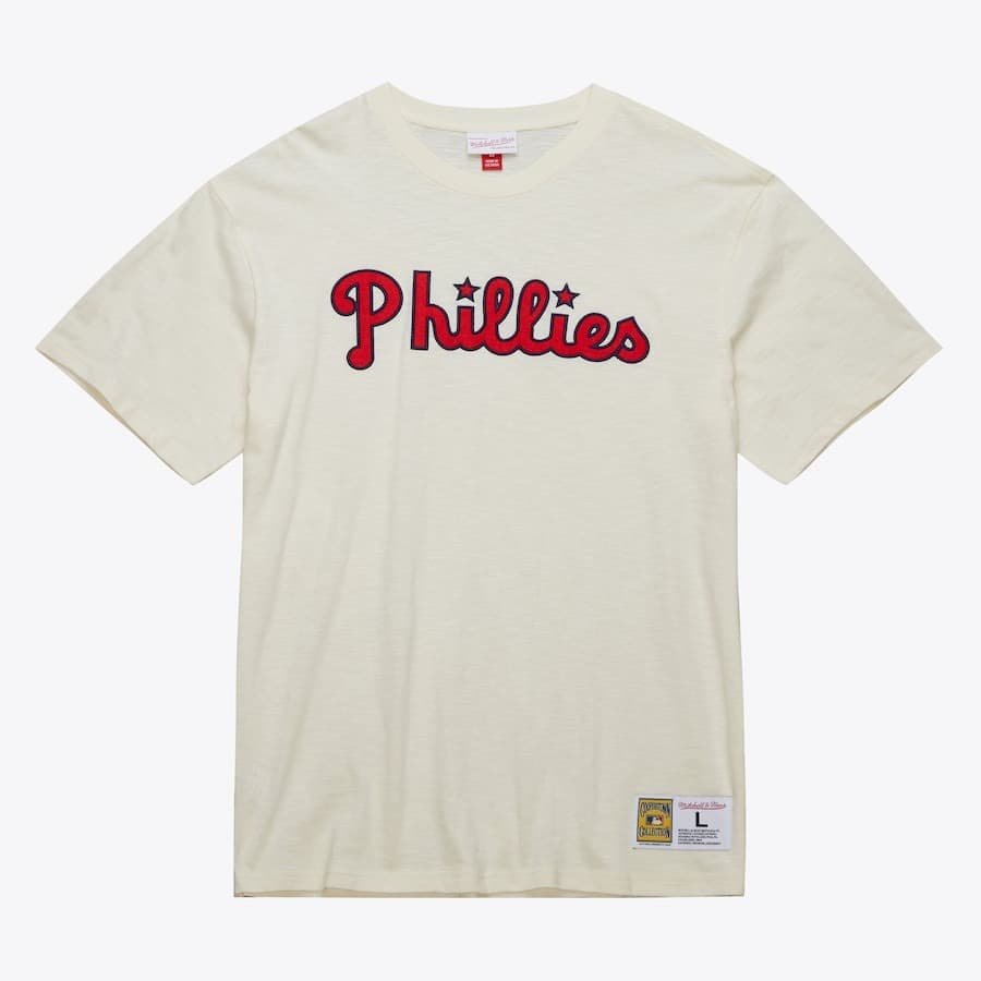 Футболка Mitchell & Ness Cream Philadelphia Phillies Heritage Vintage Slub T-Shirt