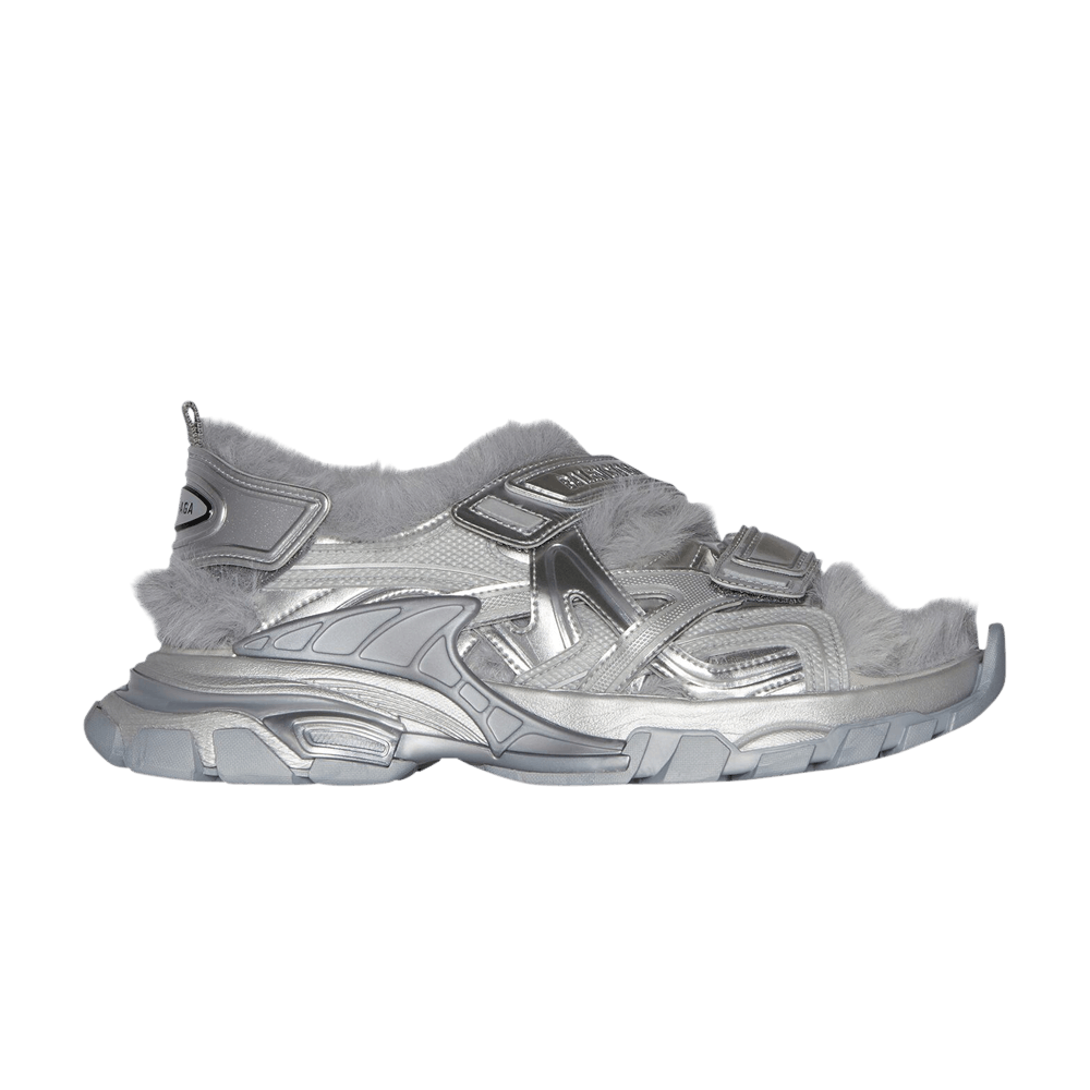 Сандалии Balenciaga Track Sandal 'Fake Fur - Silver'