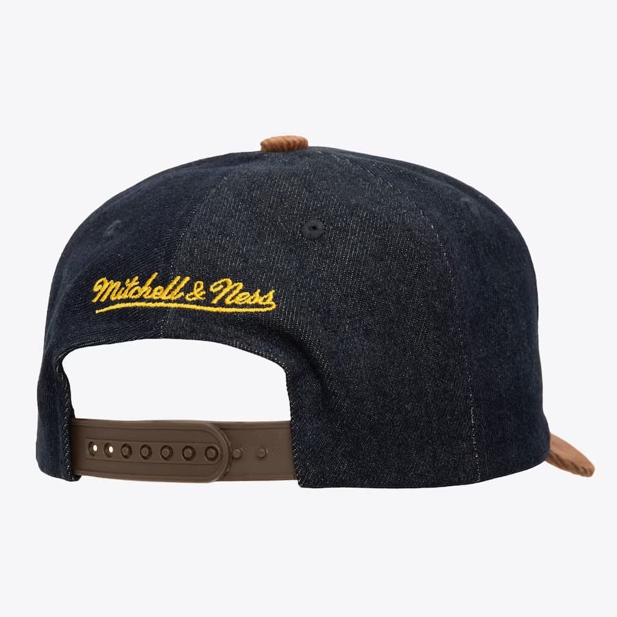 Бейсболка Mitchell & Ness Denim Brown Los Angeles Lakers Corduroy D-Stressed Pro Snapback Hat