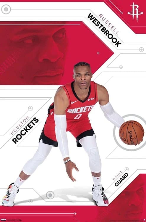 Настенный постер Russell Westbrook Houston Rockets NBA Wall Poster