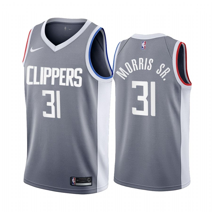 Баскетбольная джерси 2020-21 LA Clippers #31 Marcus Morris Sr. Earned Edition Gray Swingman Jersey