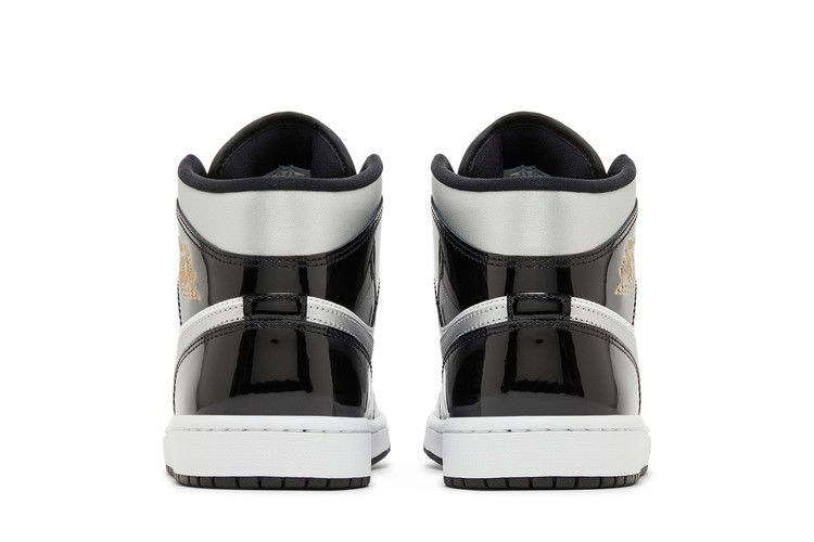 Кроссовки Air Jordan 1 Mid SE 'Black White Metallic Silver'