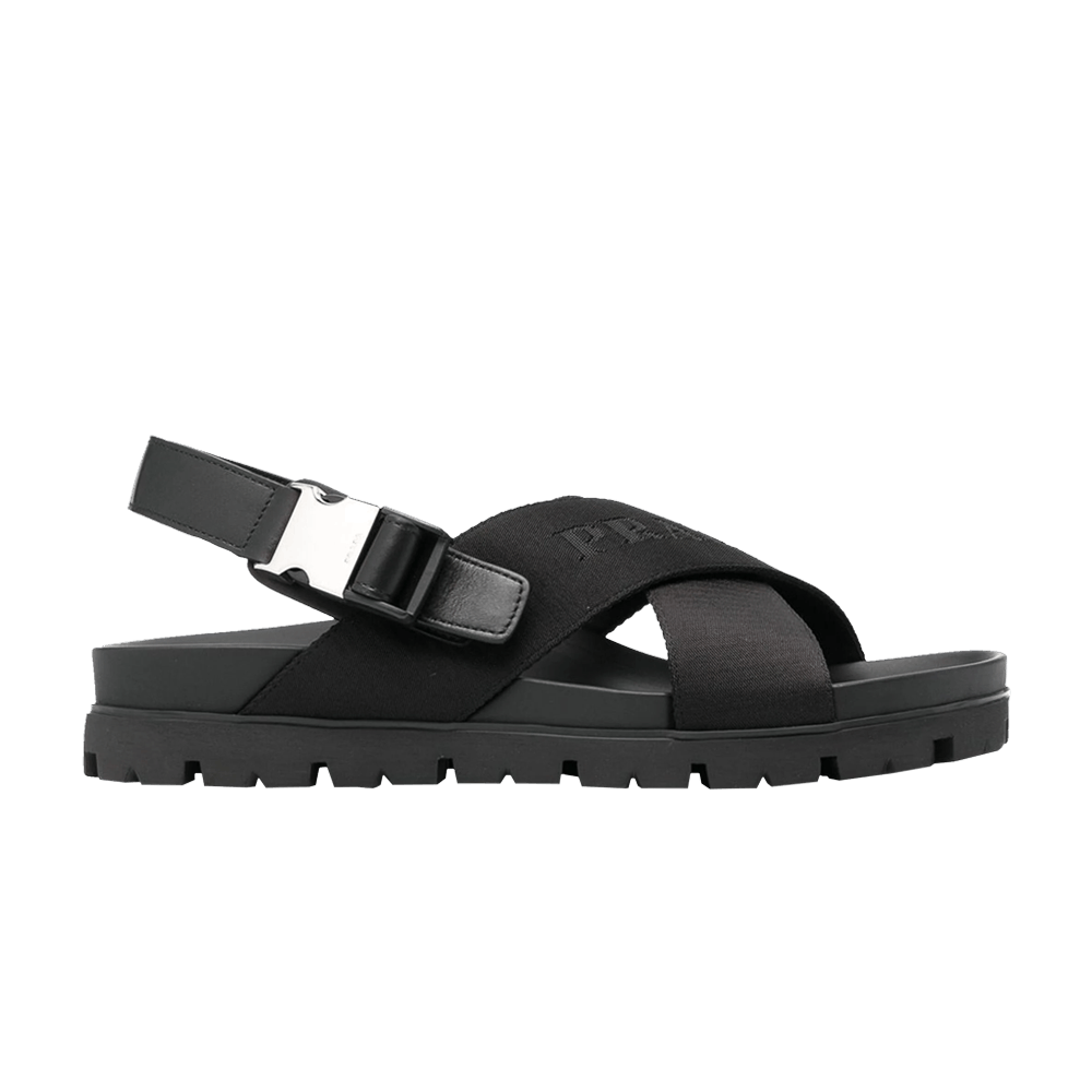 Сандалии Prada Crisscross Straps Buckle-Fastening Sandal 'Black'