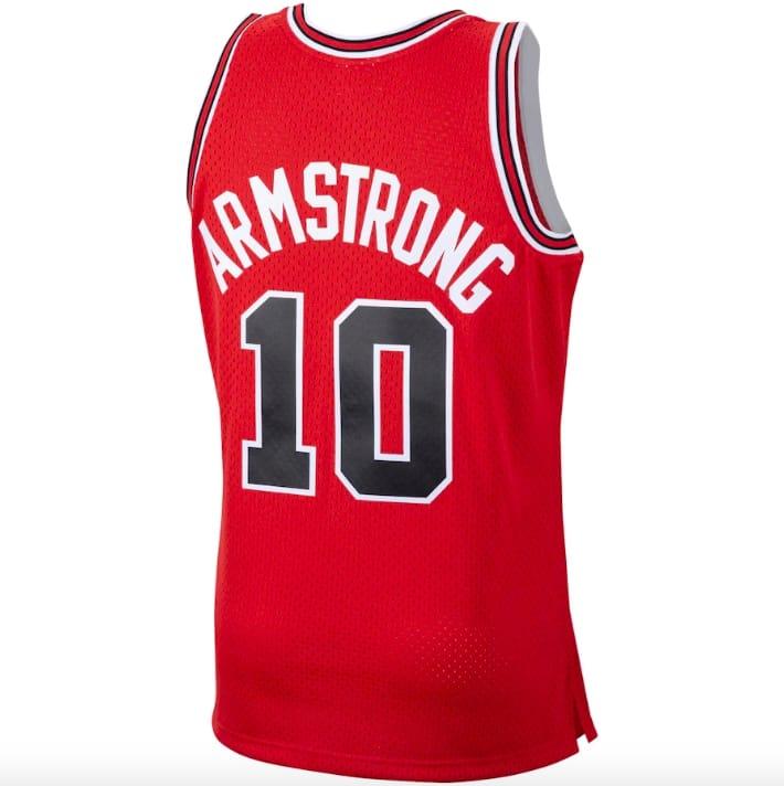 Баскетбольная джерси 1990-91 Chicago Bulls #10 B.J. Armstrong Mitchell & Ness Scarlet Jersey