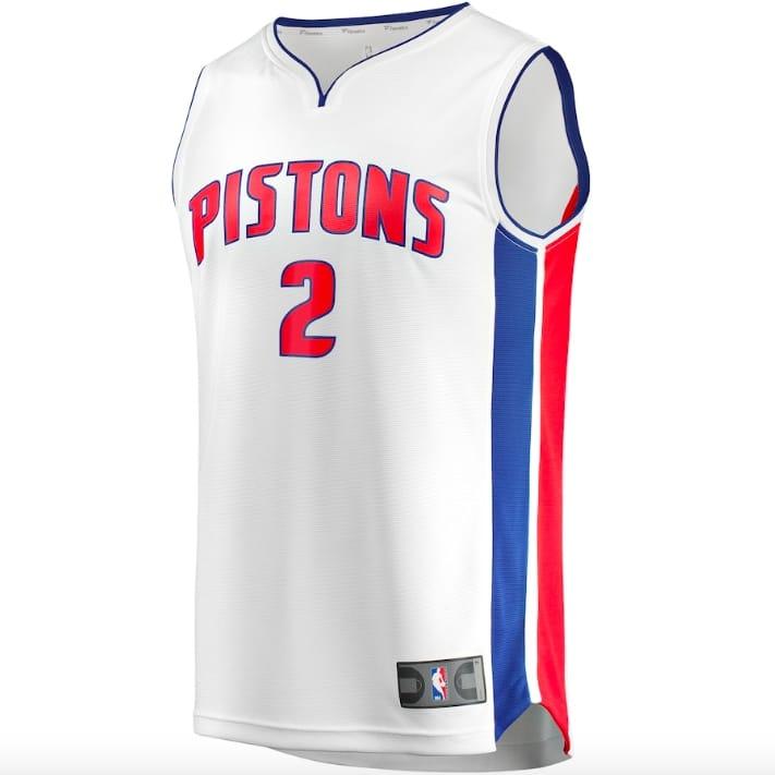 Баскетбольная джерси 2022-23 Detroit Pistons #2 Cade Cunningham Fast Break Association White Jersey