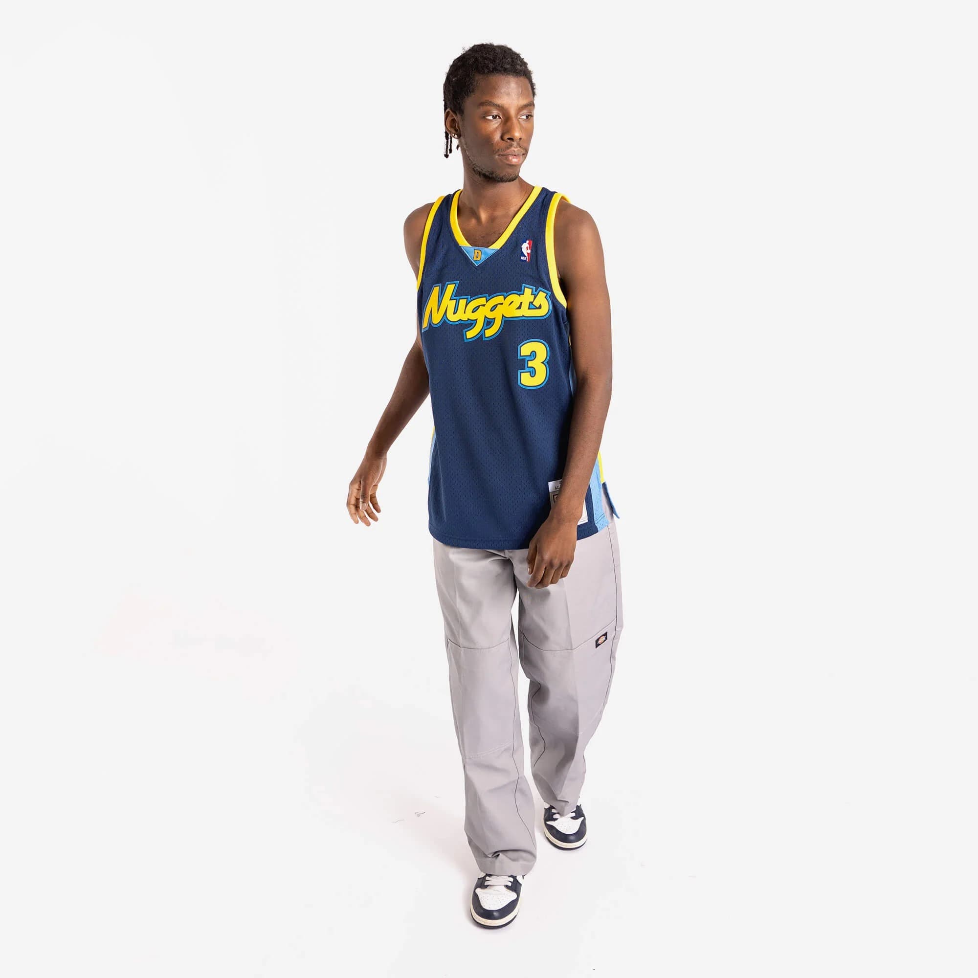 Баскетбольная джерси 2006-2007 Denver Nuggets Allen Iverson # 3 Swingman NBA Hardwood Classics Throwback Blue Jersey