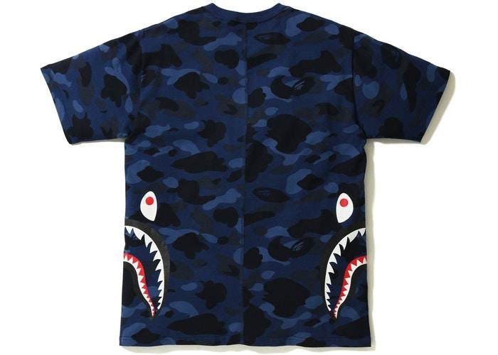 Футболка BAPE Color Camo Side Shark Tee Navy