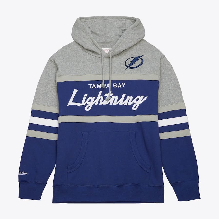 Худи Mitchell & Ness Blue Tampa Bay Lightning Head Coach Pullover Hoodie