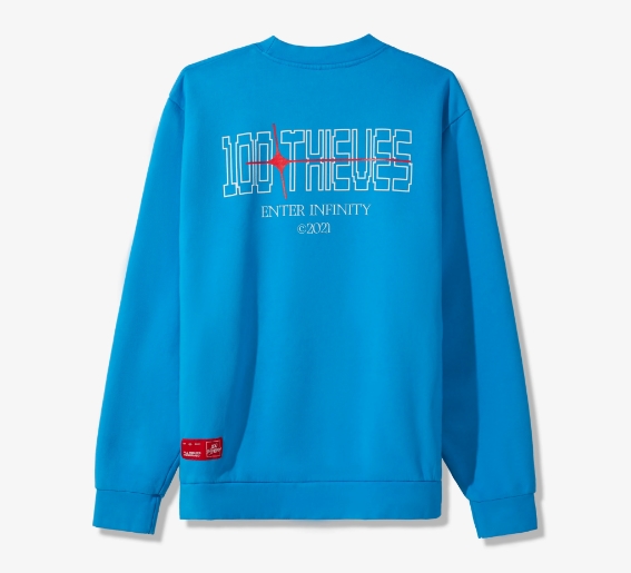 Толстовка 100 Thieves Enter Infinity Crewneck Sky