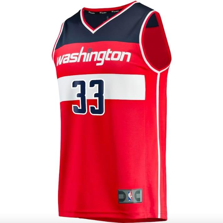 Баскетбольная джерси 2022-23 Washington Wizards #33 Kyle Kuzma Fast Break Icon Red Jersey