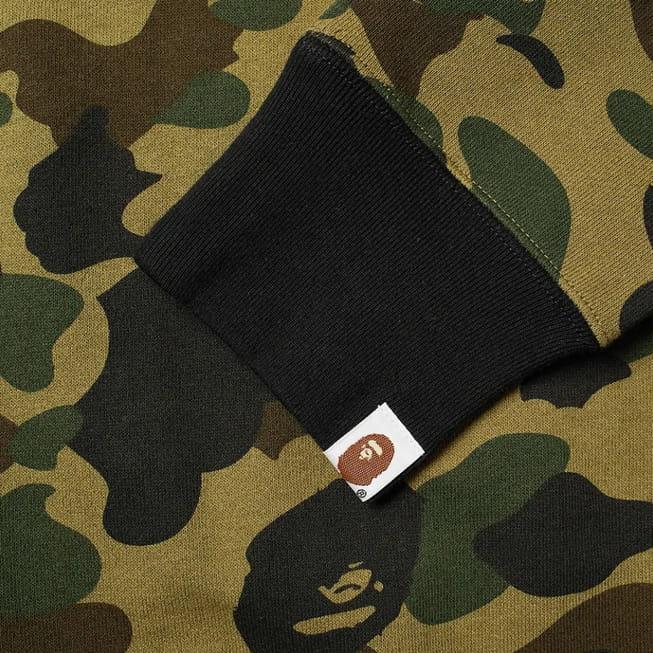 Толстовка BAPE 1st Camo College Half Crewneck Yellow/Green