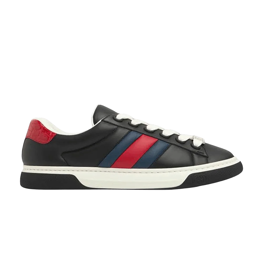 Krossovki-Gucci-Ace-Web-Strap-Black-Blue-Red
