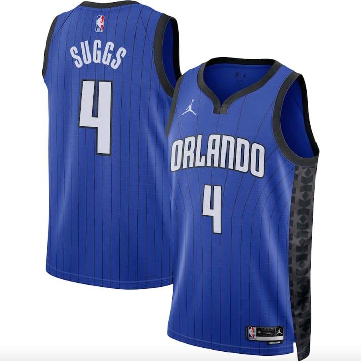 Баскетбольная джерси 2022-23 Orlando Magic #4 Jalen Suggs Swingman Statement Blue Jersey