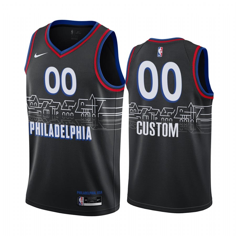 Баскетбольная джерси 2020-21 Philadelphia 76ers #00 Custom City Edition Black Swingman Jersey