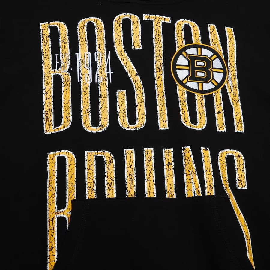 Худи Mitchell & Ness Black Boston Bruins Team OG Fleece Pullover Hoodie