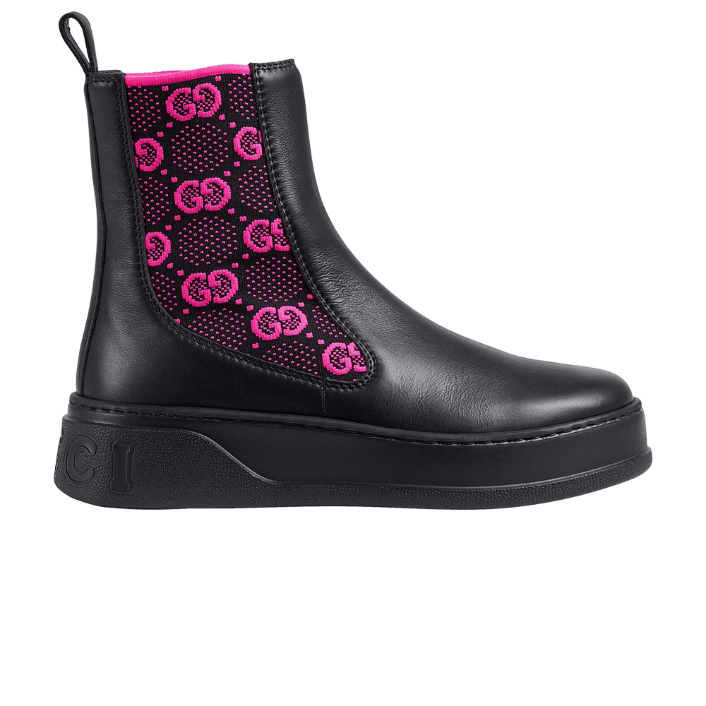 Кроссовки Gucci Wmns Boot 'GG Jersey - Black Fuchsia'