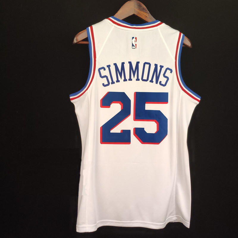 Баскетбольная джерси 2018-19 Ben Simmons 76ers #25 Earned White