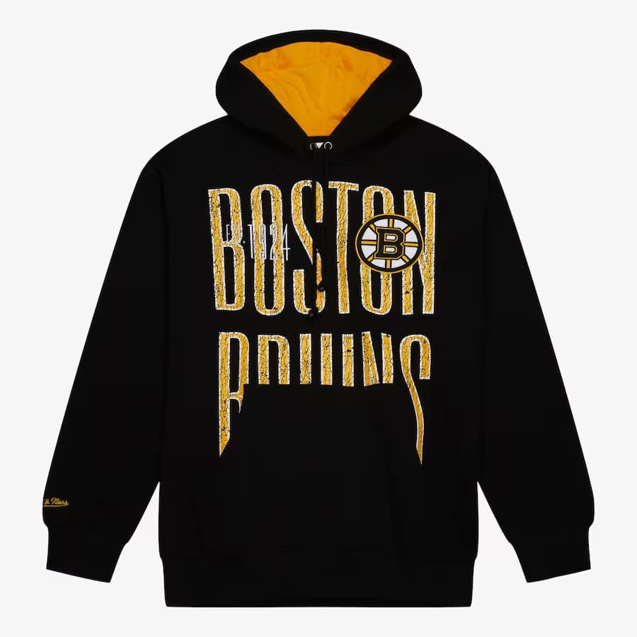 Худи Mitchell & Ness Black Boston Bruins Team OG Fleece Pullover Hoodie