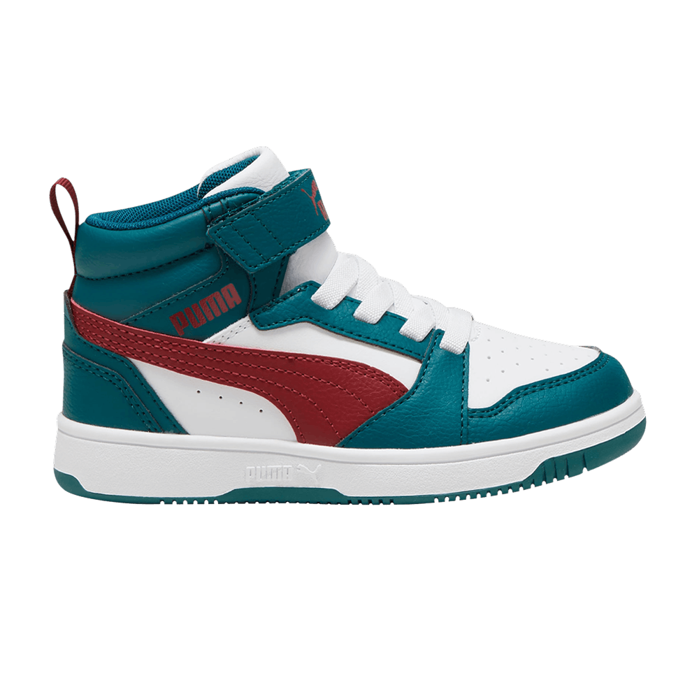 Кроссовки Puma Rebound V6 Mid Little Kid 'Cold Green Intense Red'
