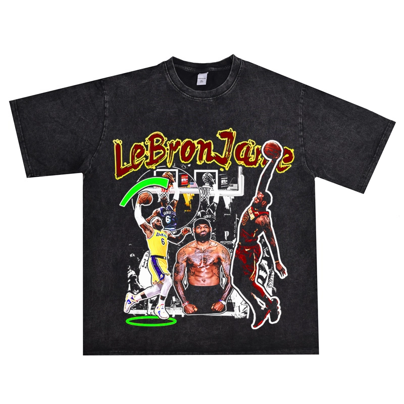 Футболка Vintage Washed LeBron James Basketball T-Shirt