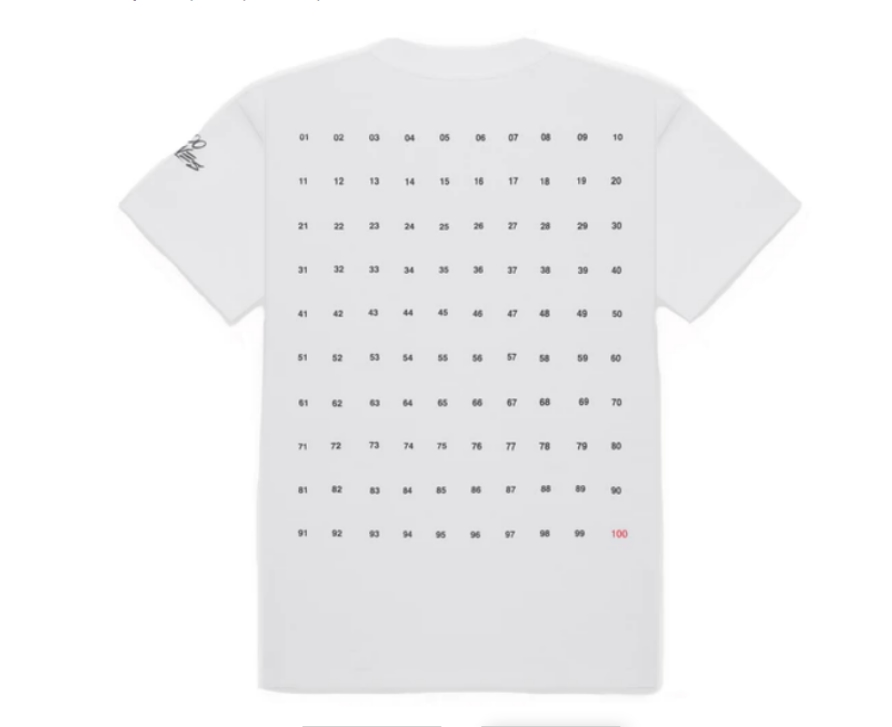 Футболка 100 Thieves Numbers T-shirt White