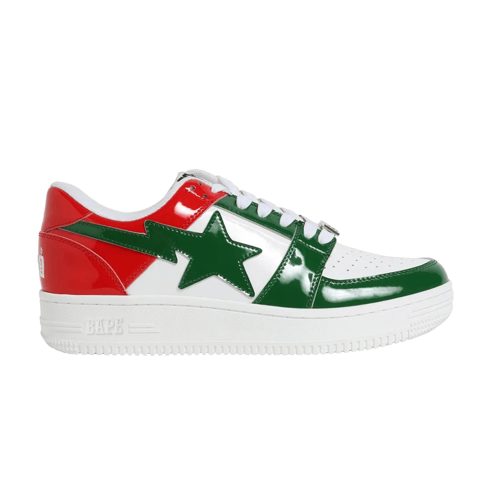 Krossovki-Bapesta-Low-Green-Red