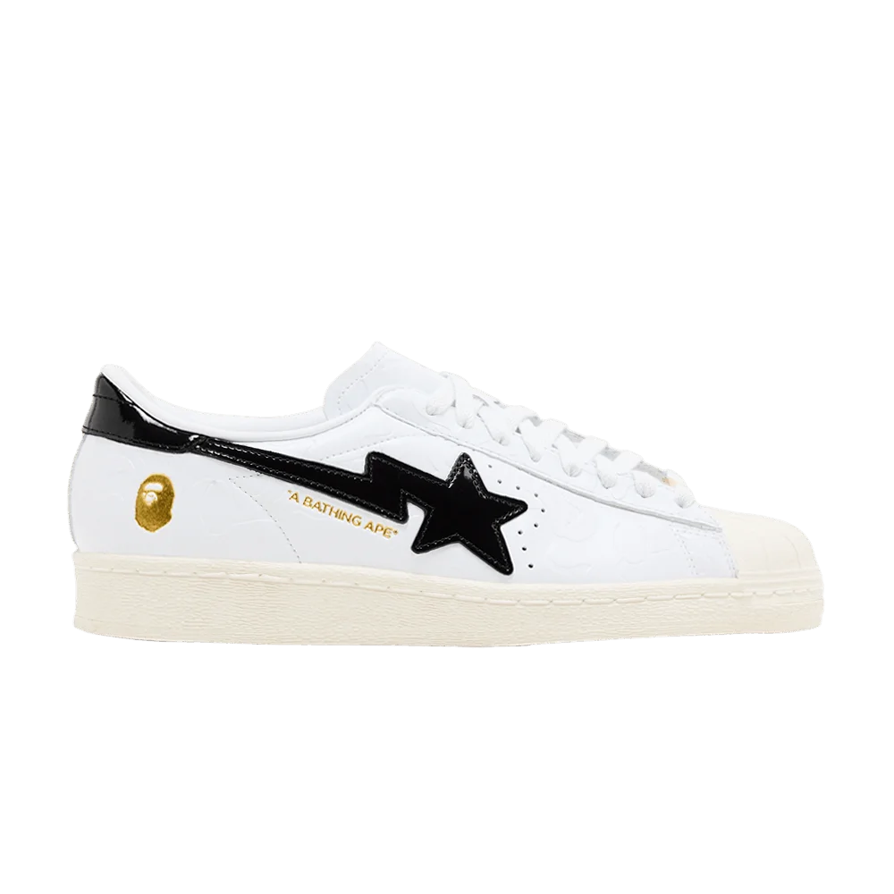 Кроссовки BAPE x adidas Superstar Vintage 'White Black'
