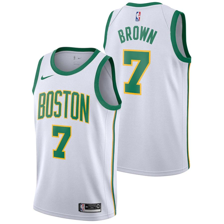 Баскетбольная джерси 2021-22 Boston Celtics #7 Jaylen Brown City Edition Swingman Jersey White