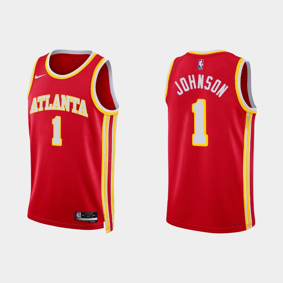 Баскетбольная джерси 2022-23 Atlanta Hawks #1 Jalen Johnson Icon Edition Red Jersey