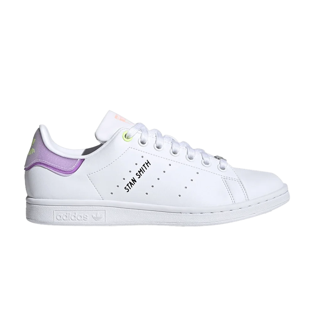 Krossovki-Adidas-Wmns-Stan-Smith-White-Purple-Lime