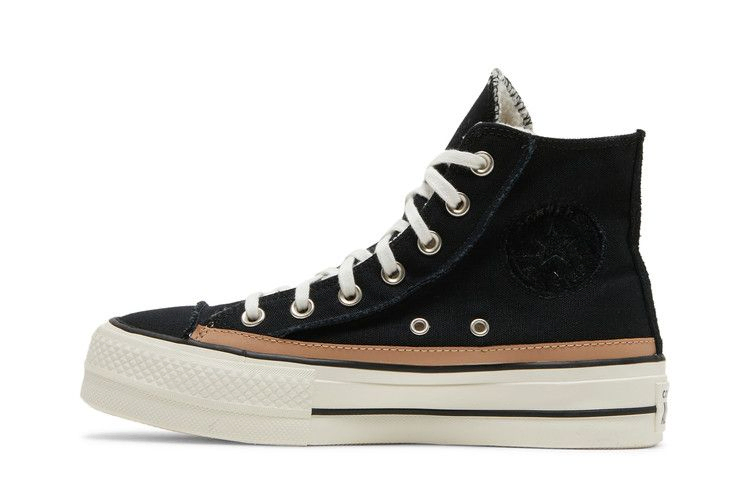Кроссовки Converse Wmns Chuck Taylor All Star Raw Edge Platform High 'Black Champagne Tan'