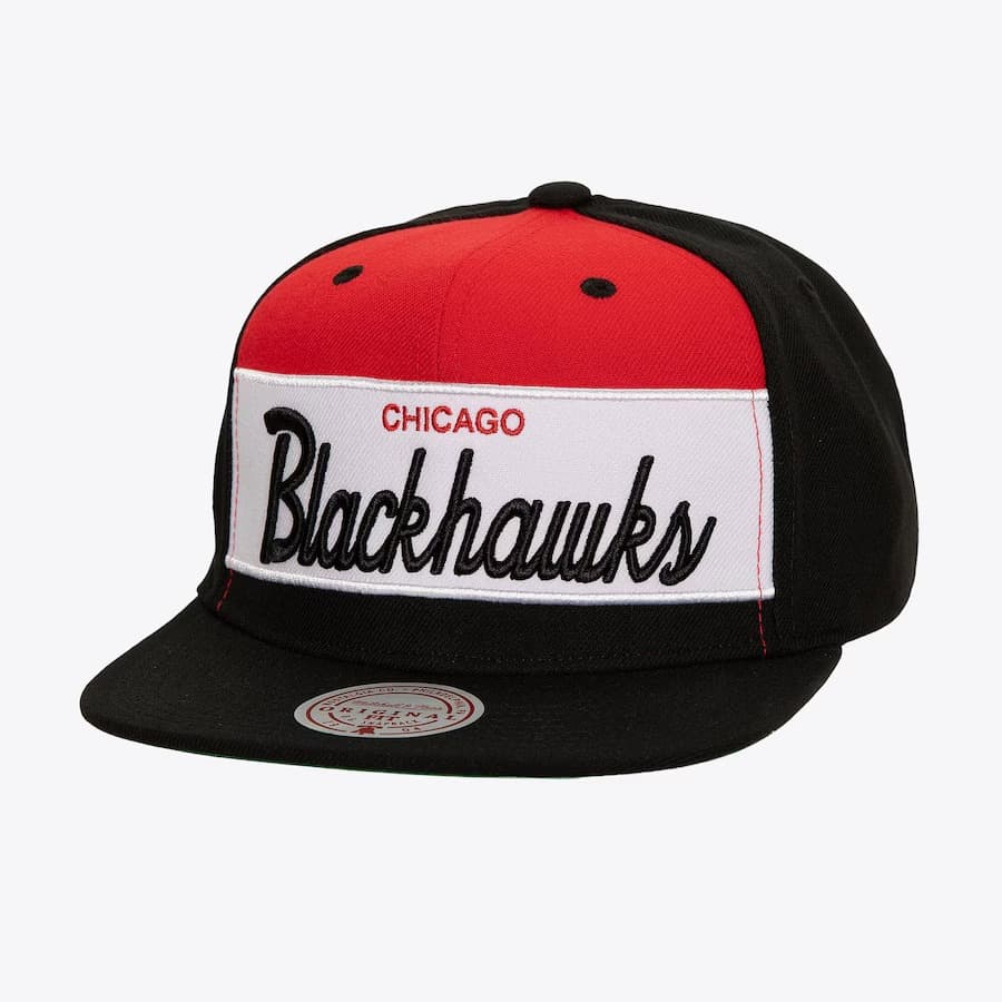 Бейсболка Mitchell & Ness Black Chicago Blackhawks Retro Sport Snapback Hat