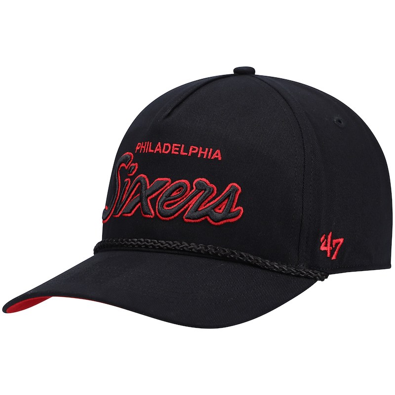 Кепка Men's '47 Black Philadelphia 76ers Crosstown Script Hitch Snapback Hat