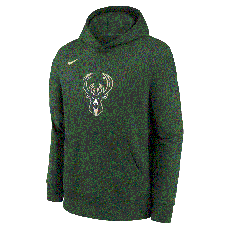 Худи Nike Milwaukee Bucks Club Logo Youth NBA Hoodie