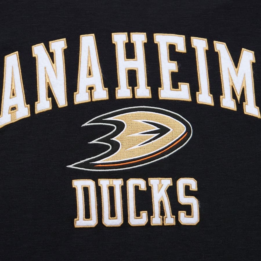 Футболка Mitchell & Ness Black Cream Anaheim Ducks Legendary Slub T-Shirt