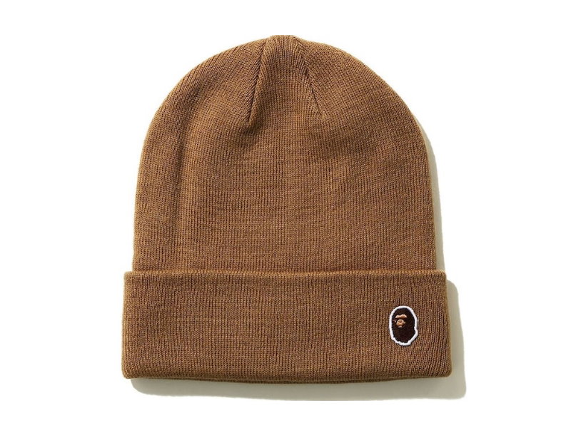 Шапка BAPE Ape Head One Point Knit Cap (FW20) Beige