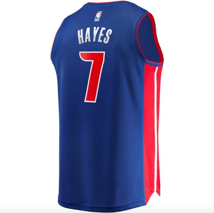 Баскетбольная джерси 2021-22 Detroit Pistons #7 Killian Hayes Fast Break Icon Blue Jersey