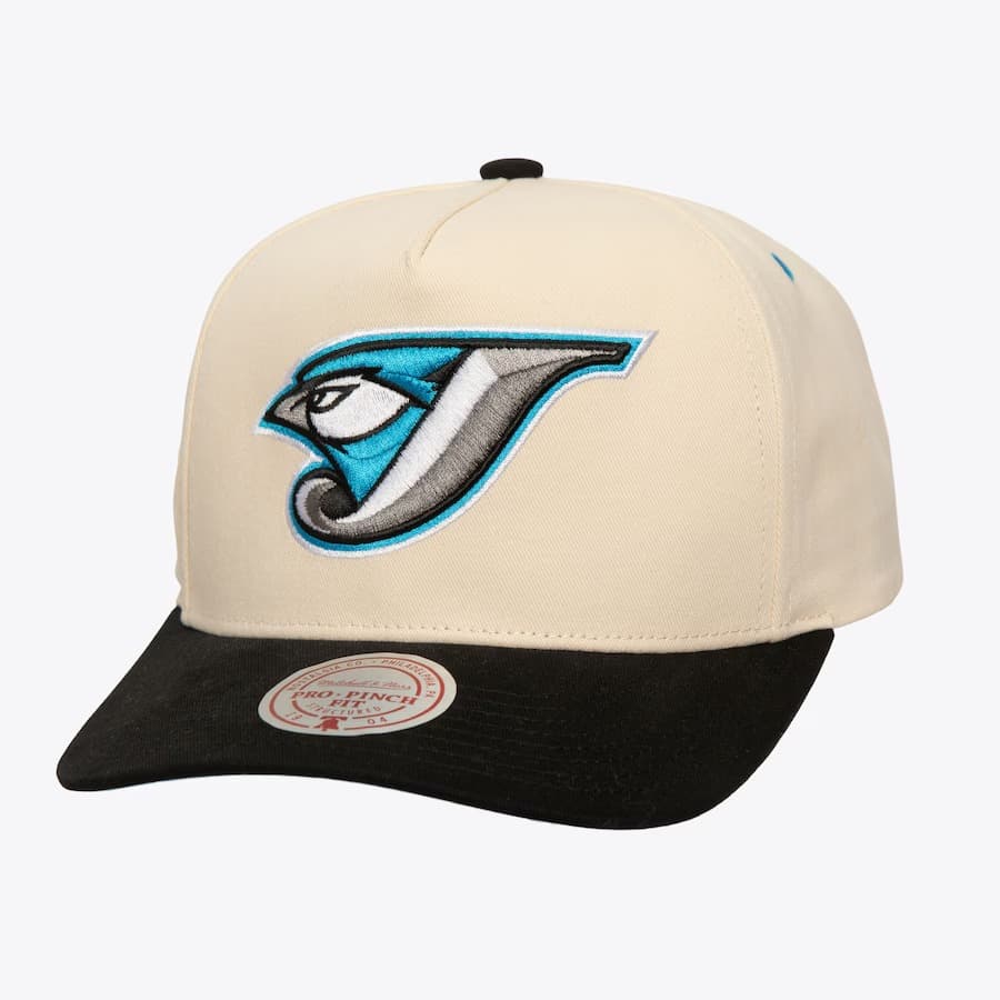 Бейсболка Mitchell & Ness Cream Toronto Blue Jays Cooperstown Collection Overspray Pro Crown Snapback Hat