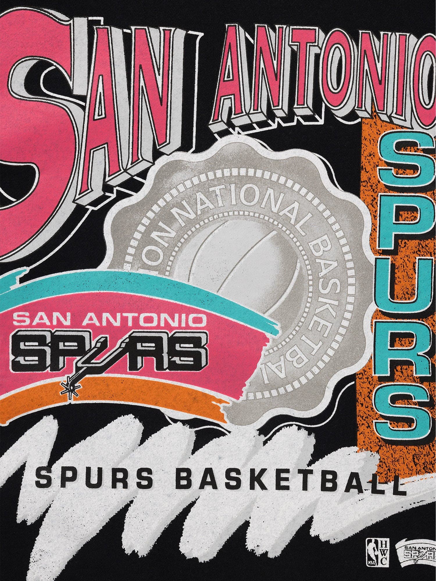 Футболка Mitchell & Ness San Antonio Spurs Brush Off Vintage NBA Crewneck