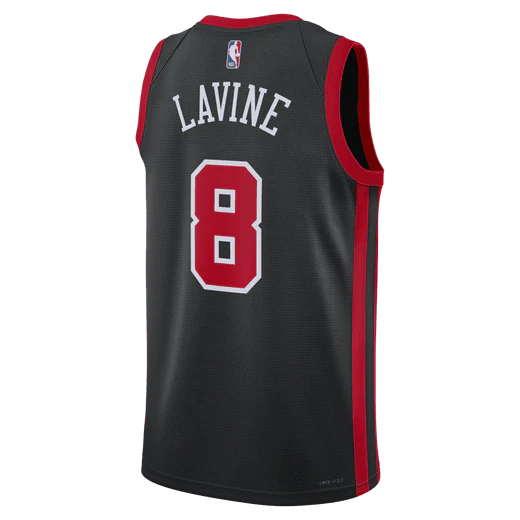 Баскетбольная джерси 2023-24 Chicago Bulls Zach Lavine #8 Swingman City Edition Black Jersey