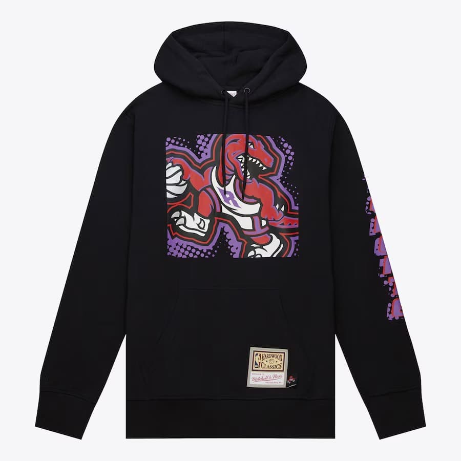 Худи Mitchell & Ness Black Toronto Raptors Big Face 7.0 Pullover Hoodie