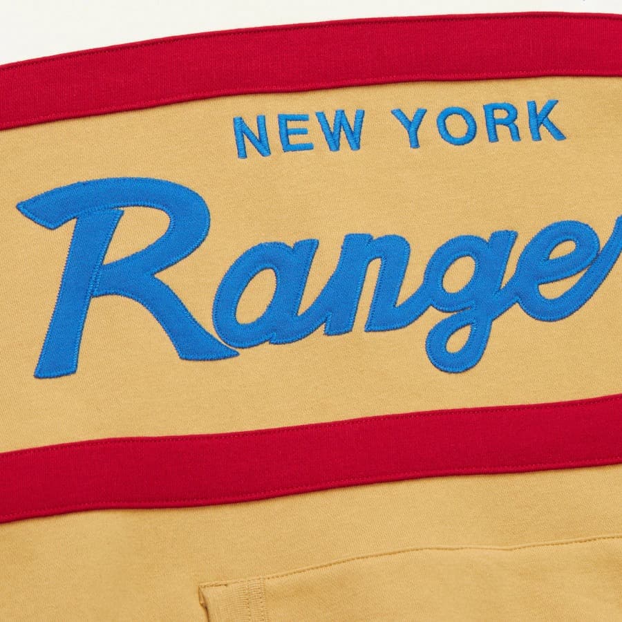 Худи Mitchell & Ness Tan New York Rangers Head Coach Fleece Pullover Hoodie