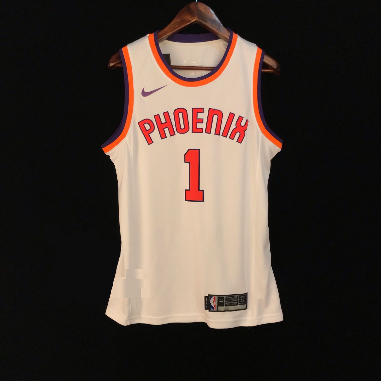 Баскетбольная джерси 2017-18 Devin Booker Phoenix Suns #1 White Hardwood Classic