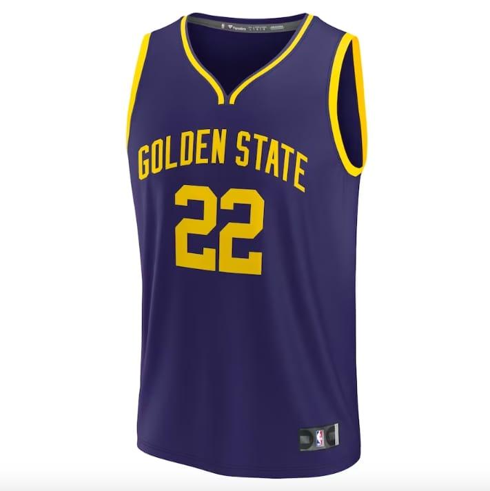 Баскетбольная джерси 2022-23 Golden State Warriors #22 Andrew Wiggins Fast Break Statement Navy Jersey