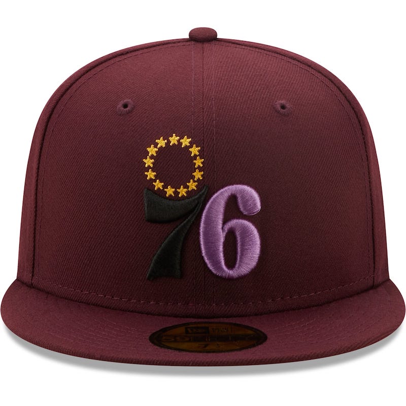 Mens-New-Era-Maroon-Philadelphia-76ers-Color-Park-59FIFTY-Fitted-Hat-1