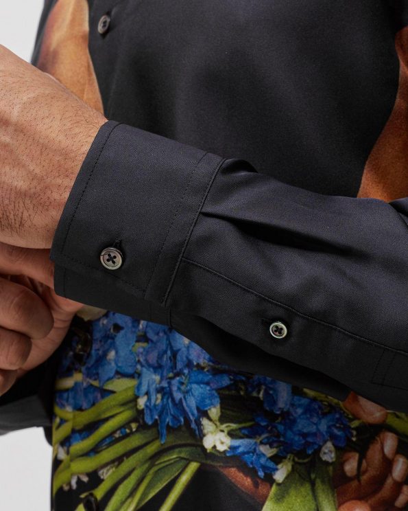 Рубашка Awake Flowers Silk Shirt Black