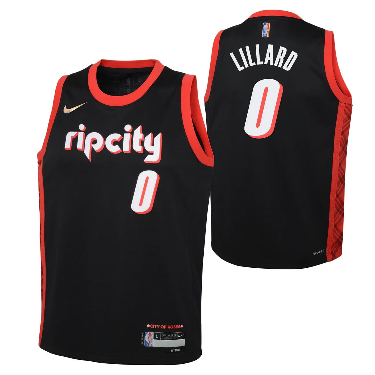 2021-22-Portland-Trail-Blazers-Damian-Lillard-0-Youth-Swingman-Mixtape-City-Edition-Black-Jersey-5