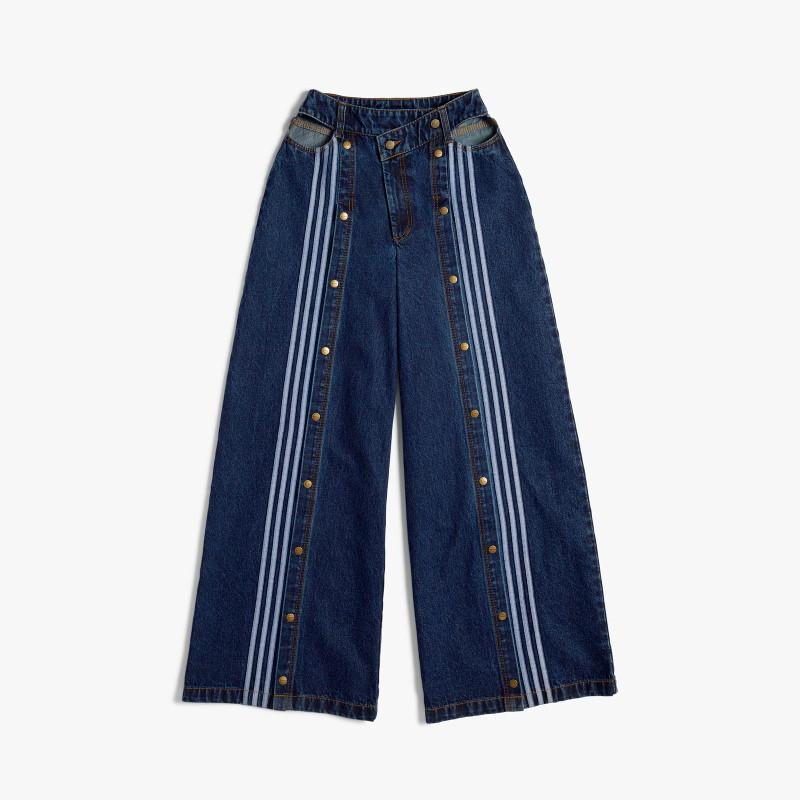 Спортивные брюки adidas Ivy Park Denim Wide-Leg Snap Pants (Plus Size) Dark Denim