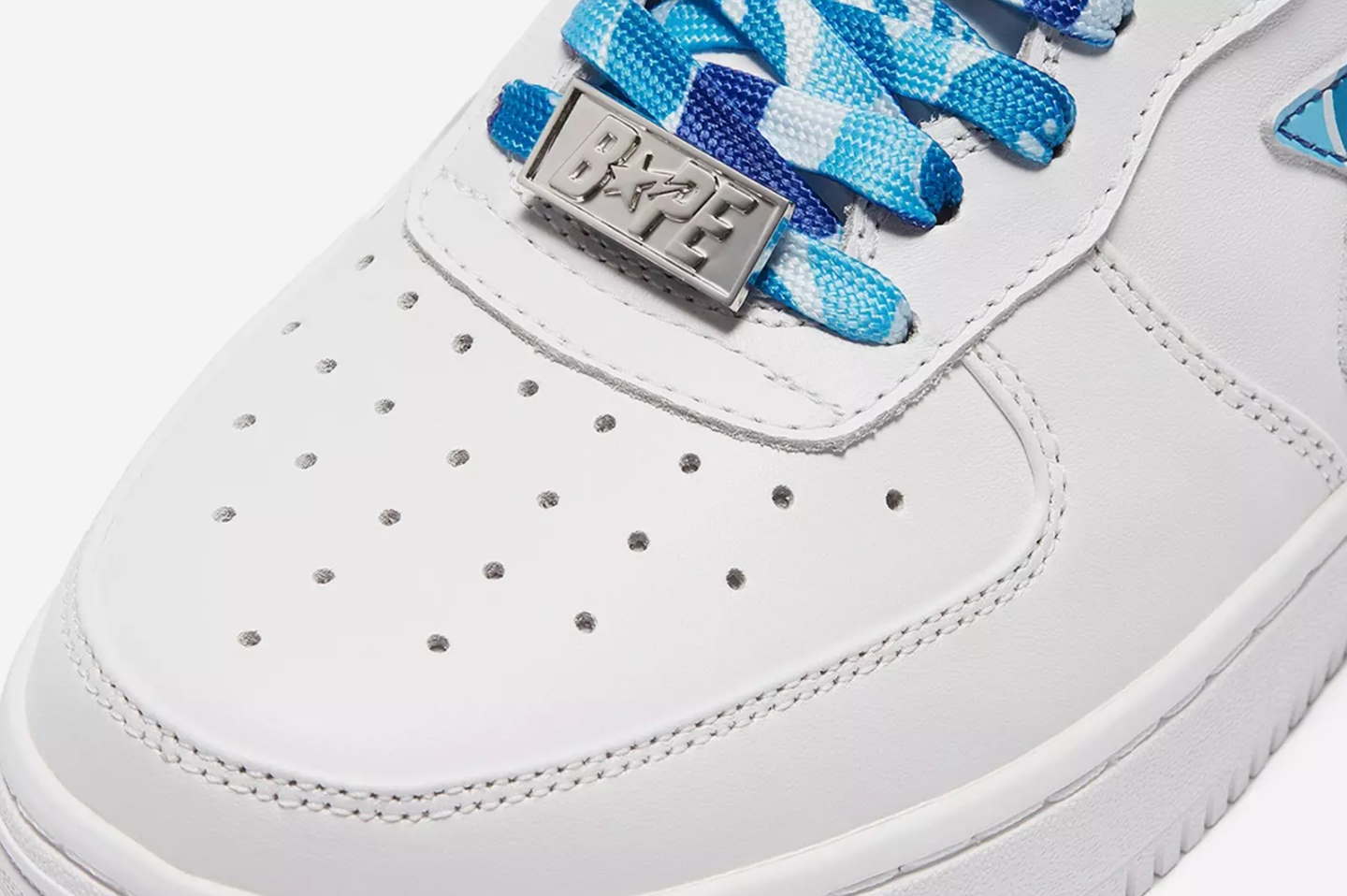 Кроссовки A Bathing Ape Bapesta Low White ABC Camo Blue