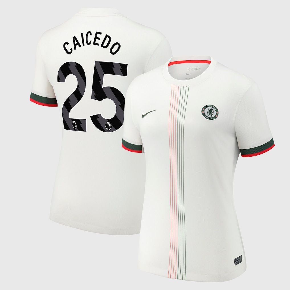 Женское футбольное джерси Chelsea Nike Away Stadium Shirt 2025-26 - Womens with Caicedo 25
